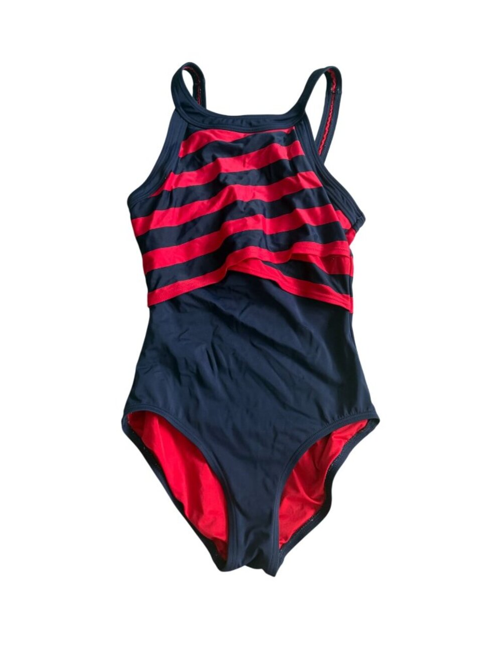 DKNY Swim Navy Blue Red Swim Suit Size 6 Womens - Picture 7 of 7